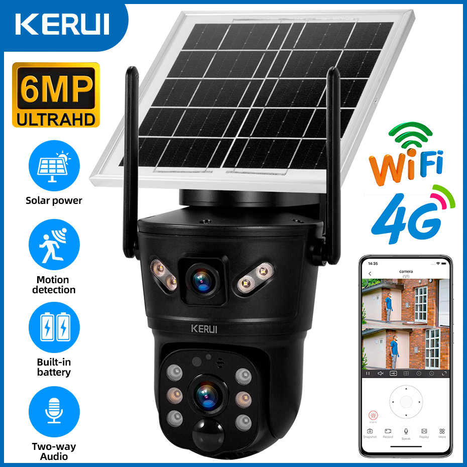 Home Security Product - KERUI Outdoor 6MP Solar Camera 4G