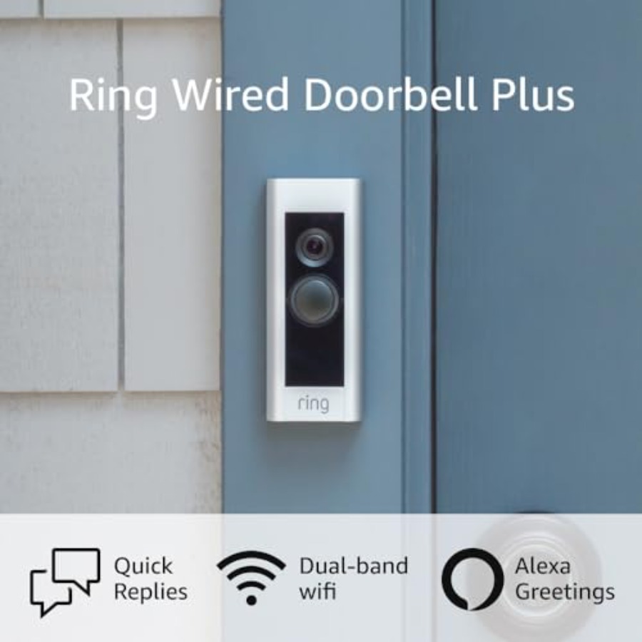 Home Security Ring - Like-New Ring Wired Doorbell Plus Video