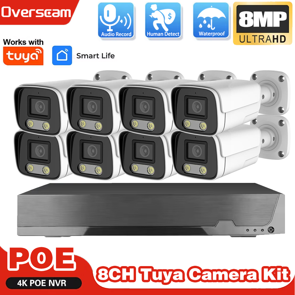 Home Security Video Systems - 4K 8CH Tuya Smartlife Home POE