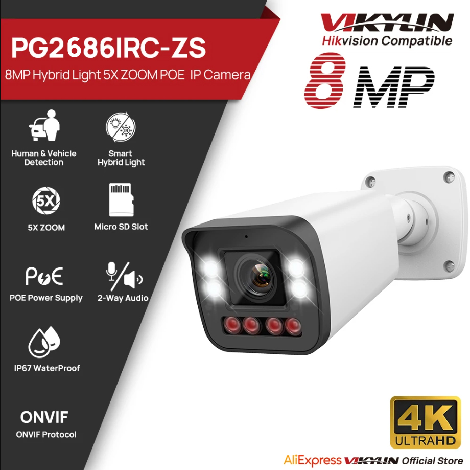VIKYLIN 8MP 5X Zoom Bullet IP  - Home Security Lights Outdoors 리뷰 및 가격
