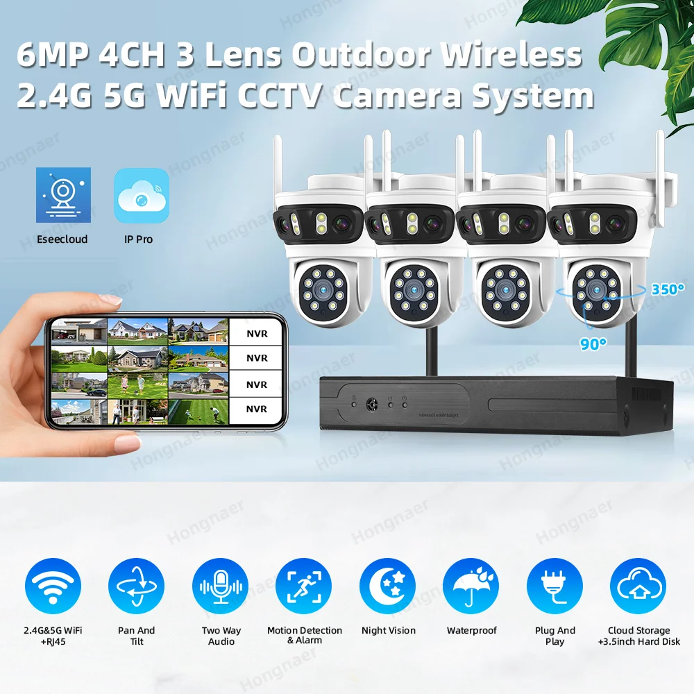 2026 Hongnaer 6MP 4CH 3 Lens 2 - Home Security Wireless Cameras 리뷰 및 가격