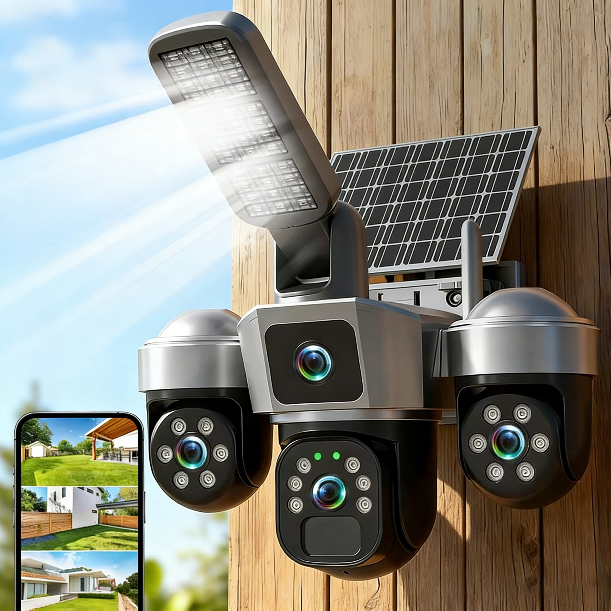 2 in 1 Solar WiFi Security Cam - Home Security Lights Outdoors 리뷰 및 가격