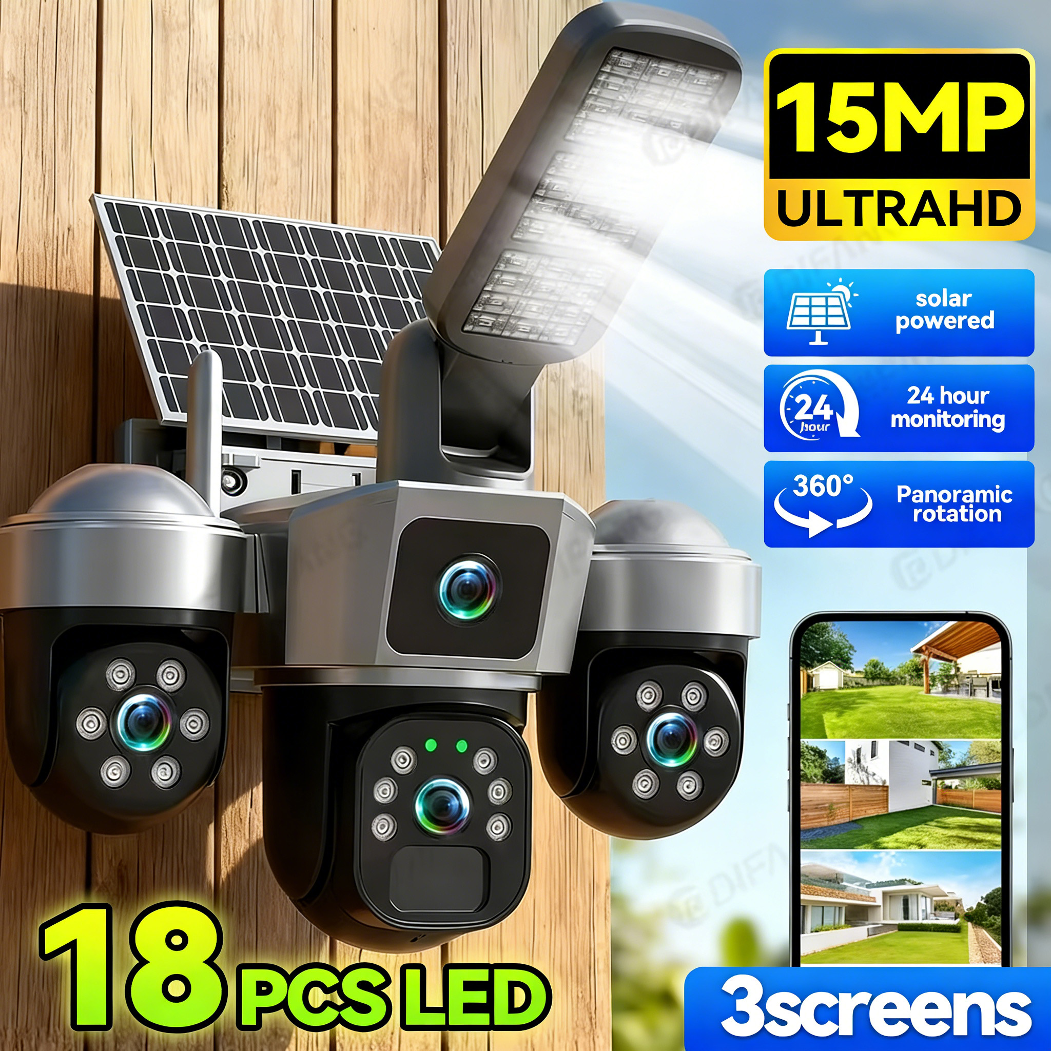 2 in 1 Solar WiFi Security Cam - Home Security Lights Outdoors 리뷰 및 가격