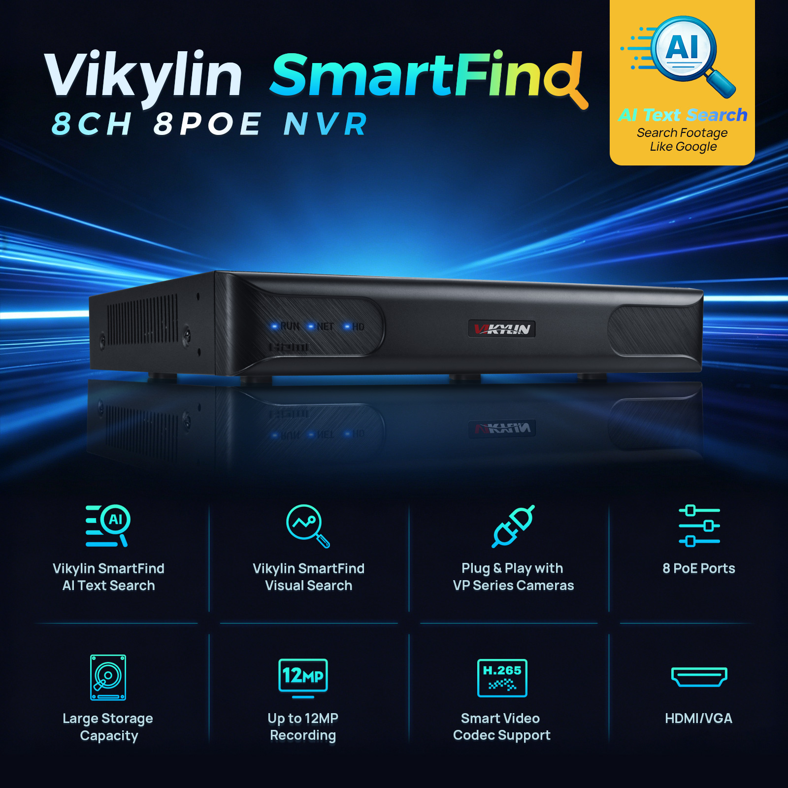 Vikylin 4K NVR UP to 12MP 8CH  - Home Security Video Systems 리뷰 및 가격