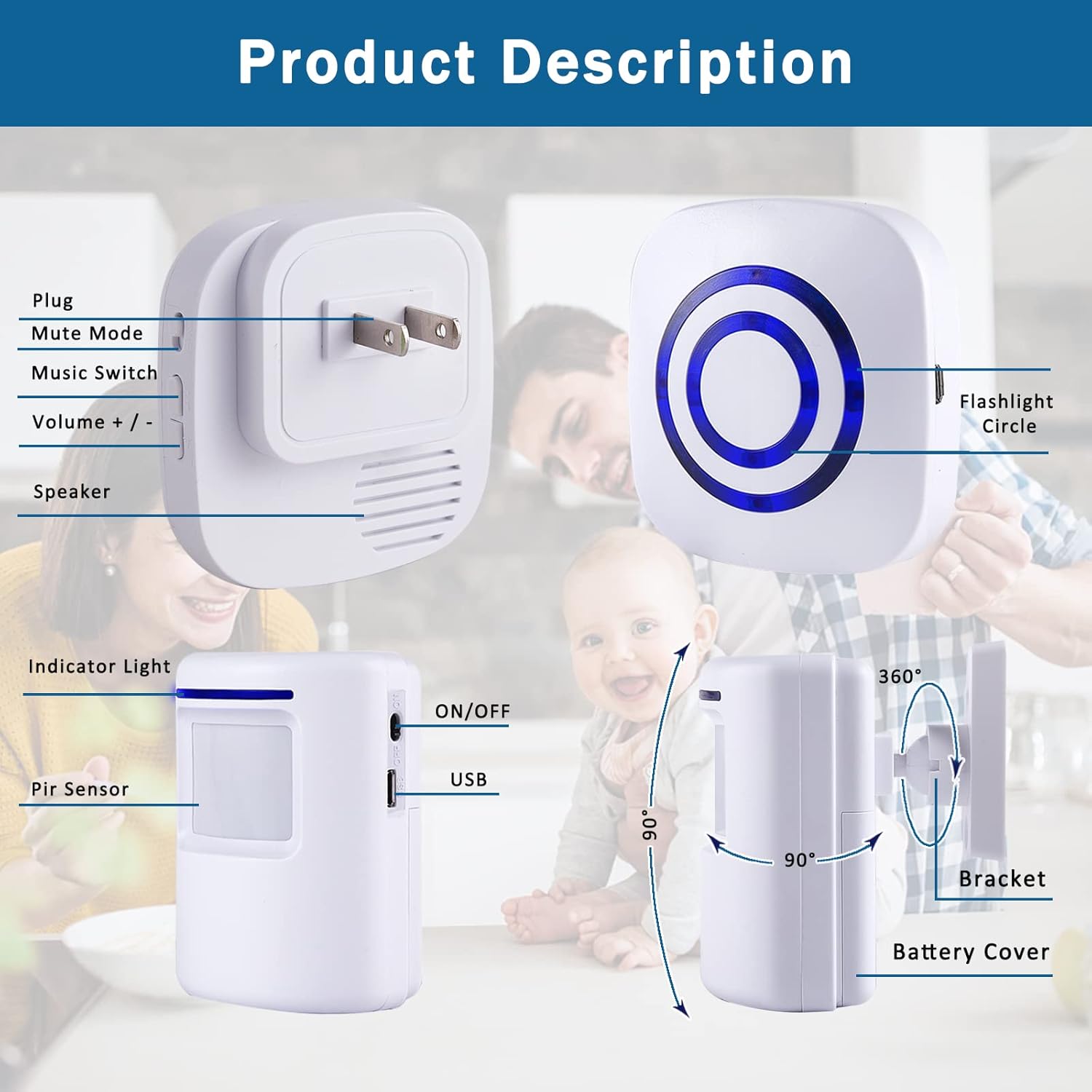 Motion Sensor Alarm 38 Chime T - Home Security Business 리뷰 및 가격
