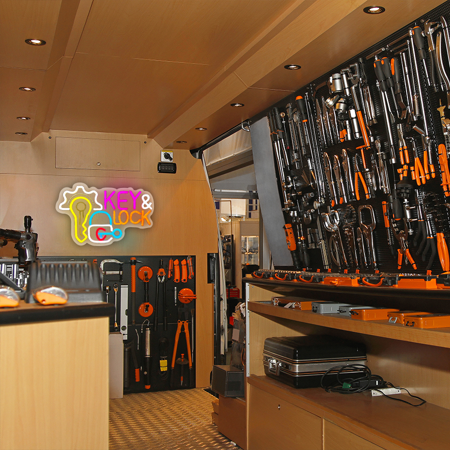 Key and Lock Neon Sign for Wal - Home Security Business 리뷰 및 가격