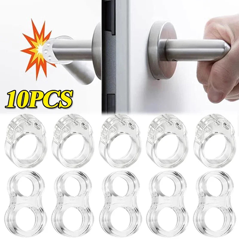 4Pcs Clear Silicone Door Handl - Home Security Ring 리뷰 및 가격