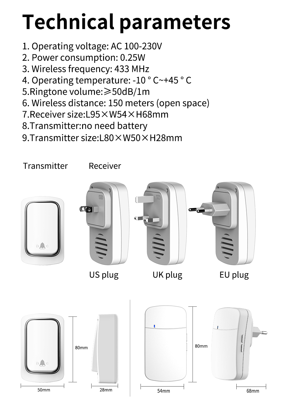 Wireless Doorbell Welcome Chim - Home Security Ring 리뷰 및 가격